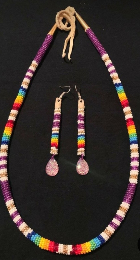 Beaded Earrings and necklace set